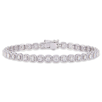 Trang sức Amour Vàng trắng 14K 2 3/4 CT TDW Kim cương Tennis Vòng đeo tay chính hãng 6 amour 14k white gold 2 3 4 ct tdw diamond tennis bracelet jms007304