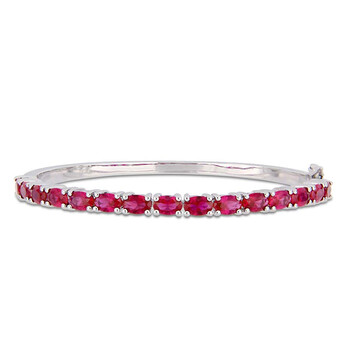 Trang sức Amour 11-1/4 CT TGW Oval-Cut Created Ruby Bangle Bạc 925 JMS005215 chính hãng 6 amour bracelet jms005215