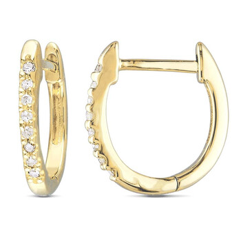 Trang sức Amour Vàng hồng 10K 1/4 CT TDW Kim cương Hoop Bông tai (khuyên tai, hoa tai) chính hãng 6 amour earrings jms005735