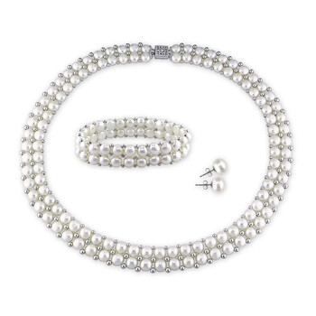 Trang sức Amour White Freshwater Cultured Pearl Jewelry Set JMS003531 chính hãng 6 amour jms003531