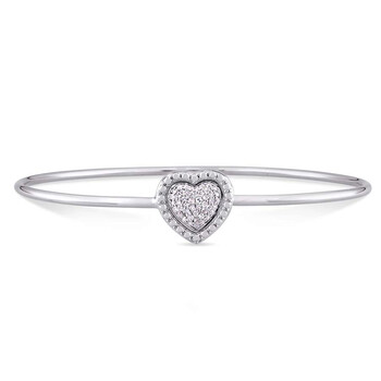 Trang sức Amour 1/7 CT TW Kim cương Heart Bangle Bạc 925 chính hãng 6 amour jms004178