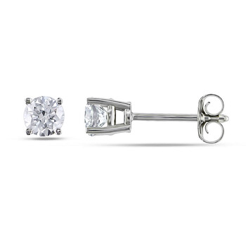 Trang sức Amour Vàng trắng 14K 1/2 CT TDW Kim cương Solitaire Stud Bông tai (khuyên tai, hoa tai, IGL Certified) chính hãng 6 amour jms006013
