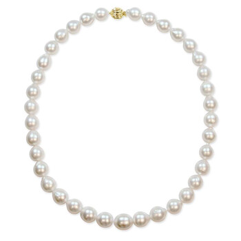 Trang sức Amour 9-11 MM Natural Shape South Sea Pearl Graduated Strand Dây chuyền (vòng cổ) với Vàng 14K Ball Clasp JMS004884 chính hãng 6 amour necklaces jms004884