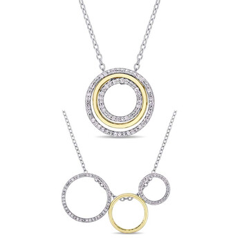 Trang sức Amour 1/6 CT Kim cương TW Thời trang Pendant với Chain Yellow Silver Silver I3 Packaged Gift Message Box For Mom JMS005193 chính hãng 6 amour necklaces jms005193