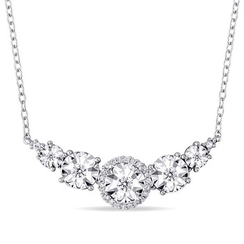 Trang sức Amour 1/6 CT Kim cương TW Dây chuyền (vòng cổ) với Chain Silver GH I2;I3 Length (inches): 17 JMS005195 chính hãng 6 amour necklaces jms005195