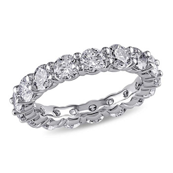 Trang sức Amour 5 CT Kim cương TW Eternity Nhẫn Vàng trắng 18K GH I1;I2 chính hãng 6 amour rings amr jms004782