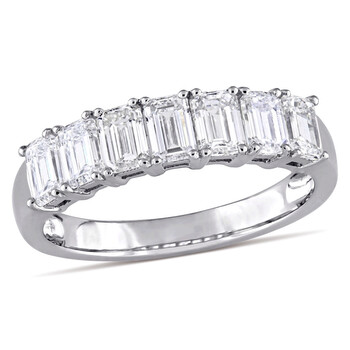 Trang sức Amour 1 3/4 CT Emerald Kim cương TW Anniversary Nhẫn Vàng trắng 14K G-H SI1-SI2 chính hãng 6 amour rings amr jms005623