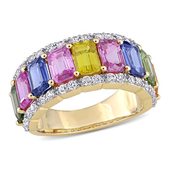 Trang sức Amour 6 4/5 CT TGW Multi Color Sapphire Nhẫn Vàng 14K chính hãng 6 amour rings jms006074