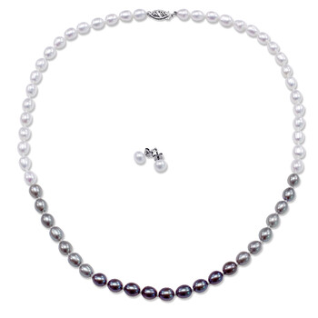 Trang sức Amour Set of 18" Dây chuyền (vòng cổ) w/6-7mm Multi-Colored Pearls chính hãng 6 amour set jms005647
