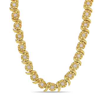 Trang sức Amour Gold mạ Silver 1/2 CT Kim cương Dây chuyền (vòng cổ) chính hãng 6 amour yellow silver 1 2 ct tdw diamond necklace jms006422
