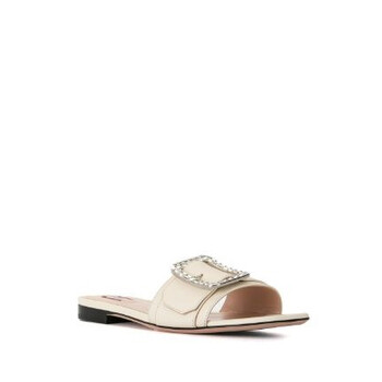 Giày Bally màu trắng Crystal Embellished Buckled Sandals chính hãng 6 bally white crystal embellished buckled sandals 6231184