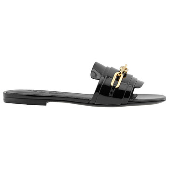 Giày Burberry nữ màu đen Link Detail Patent Sandals chính hãng 6 burberry ladies black link detail patent sandals 4075654