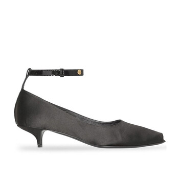Giày Burberry nữ màu đen Satin Peep-toe Kitten-heel Pumps chính hãng 6 burberry ladies black satin peep toe kitten heel pumps 8012580