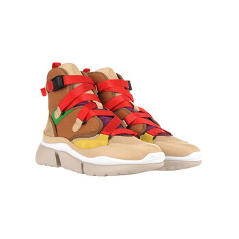 Giày Chloe nữ màu đỏ Sonnie High-top Sneakers chính hãng 5 chloe ladies red sonnie high top sneakers chc18a05018647