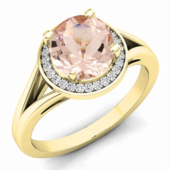 Trang sức Dazzling Rock Dazzlingrock Collection 14K 7 MM Morganite & Kim cương trắng Halo Style Bridal Nhẫn đính hôn, Yellow Gold, Size 8 chính hãng 6 dazzling rock dr5839 3933 14ky 8
