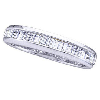 Trang sức Dazzling Rock Dazzlingrock Collection 0.50 Carat (ctw) 10K Baguette Kim cương trắng Nữ Anniversary Wedding Band 1/2 CT, Vàng trắng, Size 7 chính hãng 6 dazzling rock gd7618