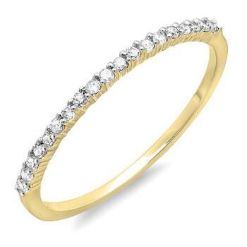 Trang sức Dazzling Rock Dazzlingrock Collection 0.15 Carat (ctw) 18K Round Kim cương Nữ Anniversary Wedding Band Stackable Nhẫn, Yellow Gold, Size 6 chính hãng 6 dazzling rock k1486 18ky 6