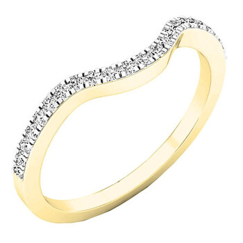 Trang sức Dazzling Rock Dazzlingrock Collection 0.15 Carat (ctw) 14K Round Kim cương trắng Anniversary Nhẫn Wedding Guard Band, Yellow Gold, Size 5 chính hãng 6 dazzling rock k3060 14ky 5