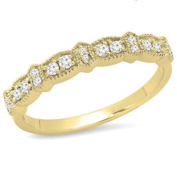Trang sức Dazzling Rock Dazzlingrock Collection 0.15 Carat (ctw) 14K Round Kim cương trắng Nữ Vintage Anniversary Band, Yellow Gold, Size 6.5 chính hãng 6 dazzling rock k4329 14ky 6 5