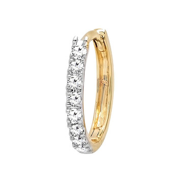 Trang sức Dazzling Rock Dazzlingrock Collection 0.10 Carat (ctw) 10K Round Kim cương trắng Nữ Huggies Hoop Earring 1/10 CT (1 PC only), Yellow Gold chính hãng 6 dazzling rock k5063 10ky 1pc