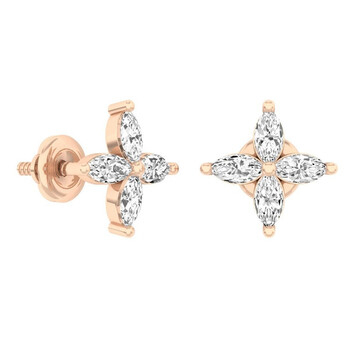 Trang sức Dazzling Rock Dazzlingrock Collection 0.50 Carat (ctw) 14K Marquise Kim cương trắng Nữ Stud Bông tai (khuyên tai, hoa tai) 1/2 CT, Vàng hồng chính hãng 6 dazzling rock k6119 14kr