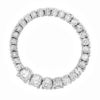 Trang sức Dazzling Rock Dazzlingrock Collection 0.75 Carat (ctw) 14K Round Kim cương Nữ Journey Circle Graduating Pendant 3/4 CT, Vàng trắng chính hãng 6 dazzling rock ks54