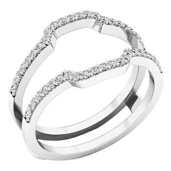 Trang sức Dazzling Rock Nữ Vàng 14K Silver-tone Kim cương Nhẫn đính hôn chính hãng 6 dazzlingrock rings k2322a14kw p