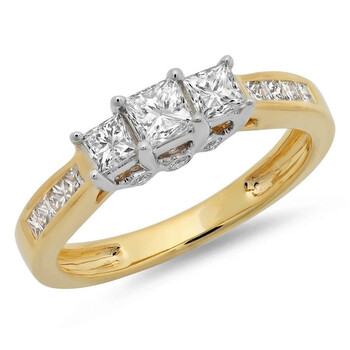Trang sức Dazzling Rock Nữ Vàng 14K Silver-tone Nhẫn đính hôn chính hãng 6 dazzlingrock rings k2386p p