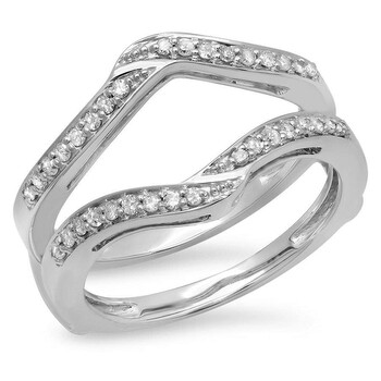 Trang sức Dazzling Rock Nữ Vàng trắng 14K Round Cut Silver-tone Nhẫn cưới chính hãng 6 dazzlingrock rings k297814kw p