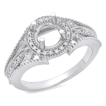 Trang sức Dazzling Rock Dazzlingrock Collection 0.25 Carat (ctw) 14K Round Kim cương Nữ Semi Mount Nhẫn đính hôn 1/4 CT, Vàng trắng, chính hãng 6 dazzlingrock rings k4649p p