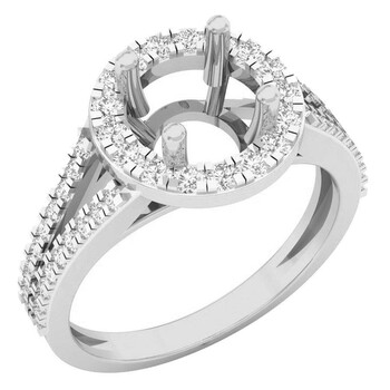 Trang sức Dazzling Rock Nữ 10k Gold Silver-tone Kim cương Nhẫn đính hôn chính hãng 6 dazzlingrock rings k467210kw p
