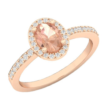 Trang sức Dazzling Rock Nữ 10k Gold Pink Morganite Nhẫn đính hôn chính hãng 6 dazzlingrock rings k552210kr p