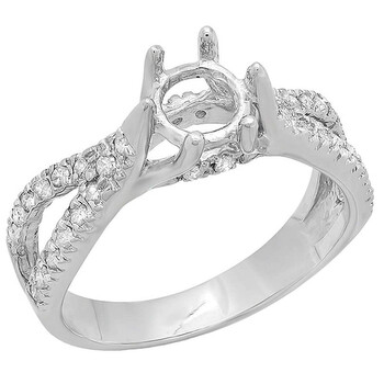 Trang sức Dazzling Rock Nữ Vàng trắng 14K Round Cut Silver-tone Kim cương Nhẫn đính hôn chính hãng 6 dazzlingrock rings ks135 p