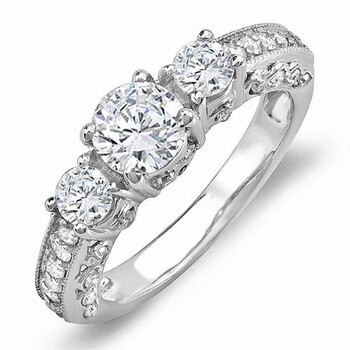 Trang sức Dazzling Rock Nữ Vàng trắng 14K Silver-tone Kim cương Wedding Set Nhẫn chính hãng 6 dazzlingrock rings ks171 p