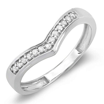 Trang sức Dazzling Rock Nữ Vàng trắng 10K Silver-tone Kim cương Nhẫn cưới chính hãng 6 dazzlingrock rings ks89810k p