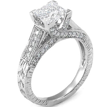 Trang sức Dazzling Rock Dazzlingrock Collection 1.18 Carat (ctw) 14k Princess & Round Kim cương Nữ Bridal Nhẫn; 0.74 CT center included, Vàng trắng, chính hãng 6 dazzlingrock rings ks9712559p p