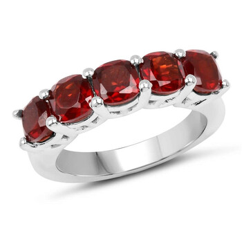 Trang sức Dazzling Rock Nữ 925-Sterling Bạc 925 Cushion Cut Red Garnet Nhẫn đính hôn chính hãng 6 dazzlingrock rings qj1206 p