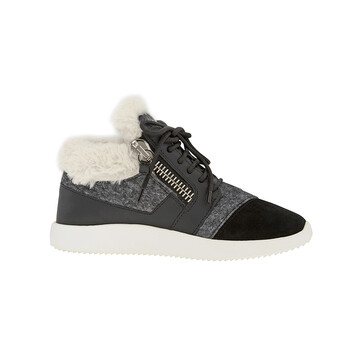 Giày Giuseppe Zanotti nữ Gray Runer Felt Fur Sneakers chính hãng 6 giuseppe zanotti shoes rw80008