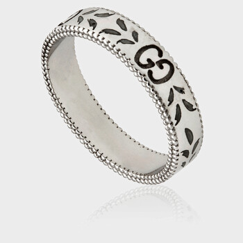 Trang sức Gucci Icon Vàng trắng Nhẫn- Brand Size 10 (5 1/4 US) chính hãng 6 gucci icon white gold ring brand size 10 5 1 4 us