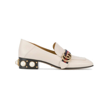 Giày Gucci nữ màu trắng Leather Mid-heel Loafers chính hãng 6 gucci ladies white leather mid heel loafers 423559 dkhc0 9061