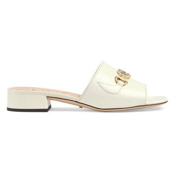 Giày Gucci nữ màu trắng Zumi Slide Sandals chính hãng 6 gucci ladies white zumi slide sandals 602415 c9d00 9050