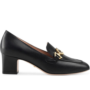 Giày Gucci Zumi nữ màu đen Leather Mid-heel Loafer chính hãng 6 gucci zumi ladies black loafers 575832 c9d00 1000