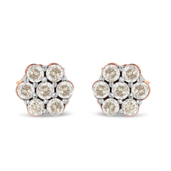 Trang sức Haus Of Brilliance Vàng hồng 10K 1/2ct TDW Kim cương Floral Stud Bông tai (khuyên tai, hoa tai, J-K, I2) chính hãng 6 haus of brilliance 10k rose gold 1 2ct tdw diamond floral stud earrings j k i2 71 5434rdm