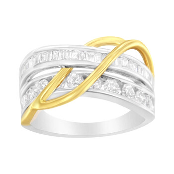 Trang sức Haus Of Brilliance 10K White và Yellow Gold 1 1/10 cttw Channel-Set Kim cương Bypass Band Nhẫn (J Color, I3 Clarity) – Size 7 chính hãng 6 haus of brilliance 10k white and yellow gold 1 1 10 cttw channel set diamond bypass band ring j color i3 clarity size 7 017410r700