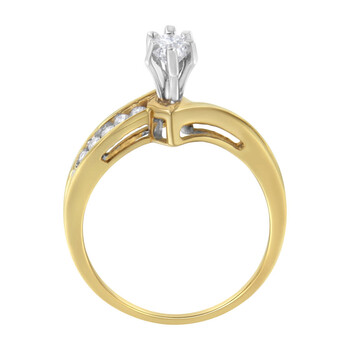 Trang sức Haus Of Brilliance 14K Two Tone Gold 1/2ct TDW Pie và Round cut Kim cương Cocktail Nhẫn (H-I, SI2-I1) chính hãng 6 haus of brilliance 14k two tone gold 1 2ct tdw pie and round cut diamond cocktail ring h i si2 i1 44 2074tdm