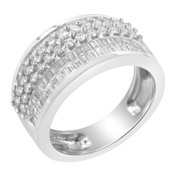 Trang sức Haus Of Brilliance Vàng trắng 14K 1 1/2ct TDW Round và Baguette Kim cương Nhẫn (F-G, SI1-SI2) chính hãng 6 haus of brilliance 14k white gold 1 1 2ct tdw round and baguette diamond ring f g si1 si2 34 3104wdm parent