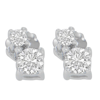 Trang sức Haus Of Brilliance Vàng trắng 14K 1/2ct TDW Round Cut Kim cương Bông tai (khuyên tai, hoa tai, H-I, SI2-I1) chính hãng 6 haus of brilliance 14k white gold 1 2ct tdw round cut diamond earrings h i si2 i1 74 4030wdm