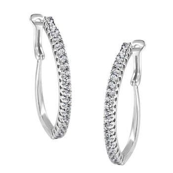 Trang sức Haus Of Brilliance Vàng trắng 14K 1 Carat TDW Kim cương Hoop Bông tai (khuyên tai, hoa tai, H-I, I1-I2) chính hãng 6 haus of brilliance 14k white gold 1 carat tdw diamond hoop earrings h i i1 i2 74 2616wdm