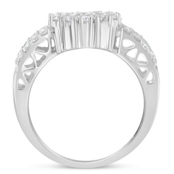 Trang sức Haus Of Brilliance Vàng trắng 14K 1ct TDW Kim cương Floral Cluster Nhẫn (H-I, I1-I2) chính hãng 6 haus of brilliance 14k white gold 1ct tdw diamond floral cluster ring h i i1 i2 14 2307wdm