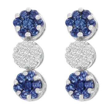 Trang sức Haus Of Brilliance Vàng trắng 14K 2ct.TDW Round và Treated Blue-Cut Kim cương Bông tai (khuyên tai, hoa tai, H-I, SI1-SI2) chính hãng 6 haus of brilliance 14k white gold 2ct tdw round and treated blue cut diamond earrings h i si1 si2 74 4735wbd